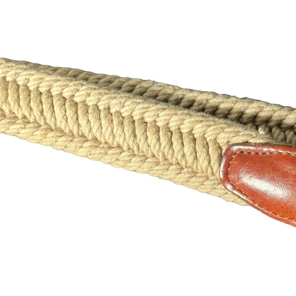 L.L. Bean Nautical Braided Woven Belt Tan Size Size 44 - Picture 4 of 7